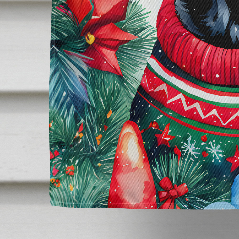 Pug Christmas House Flag