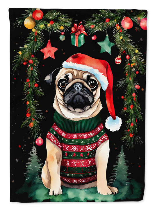 Buy this Pug Christmas House Flag
