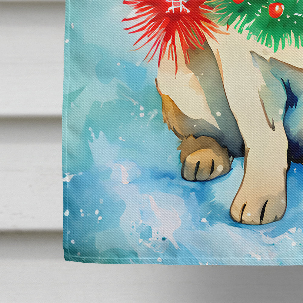 Pug Christmas House Flag