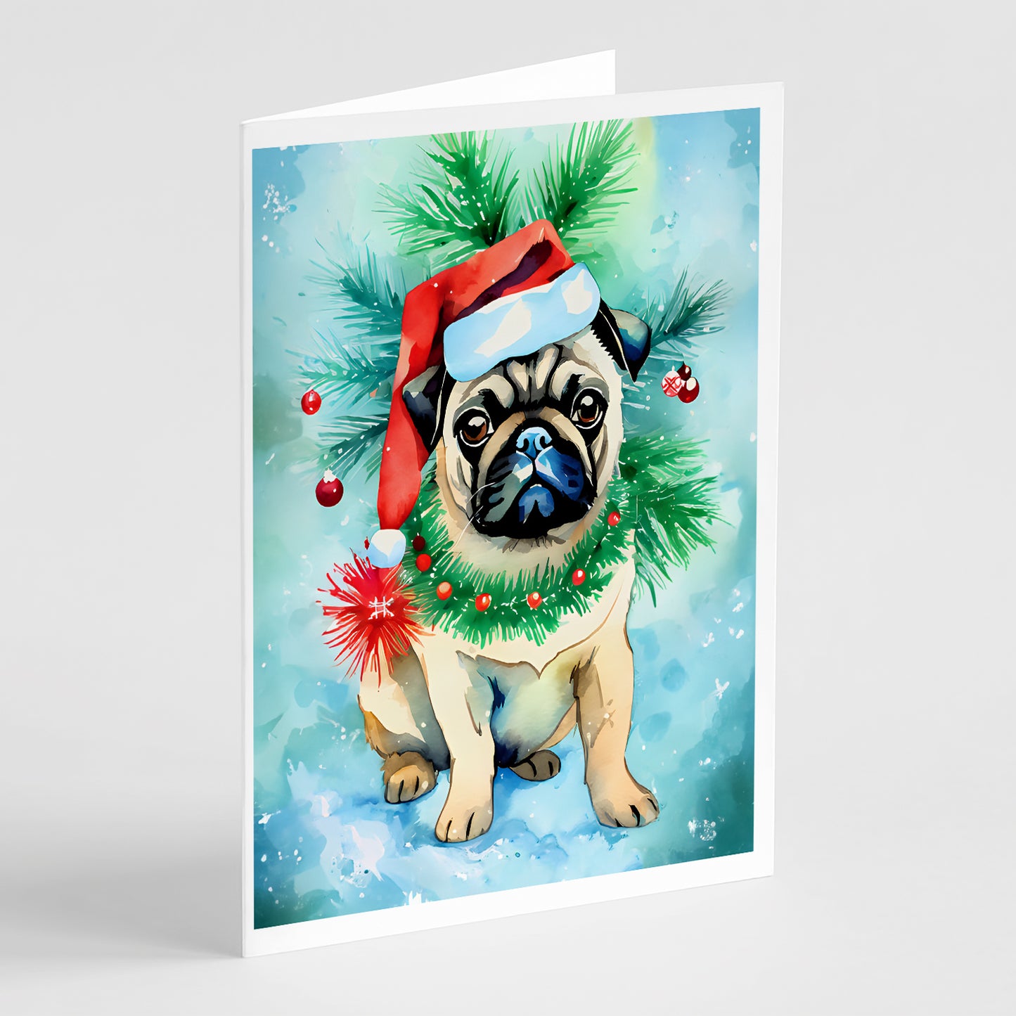 Buy this Pug Christmas Greeting Cards Pack of 8