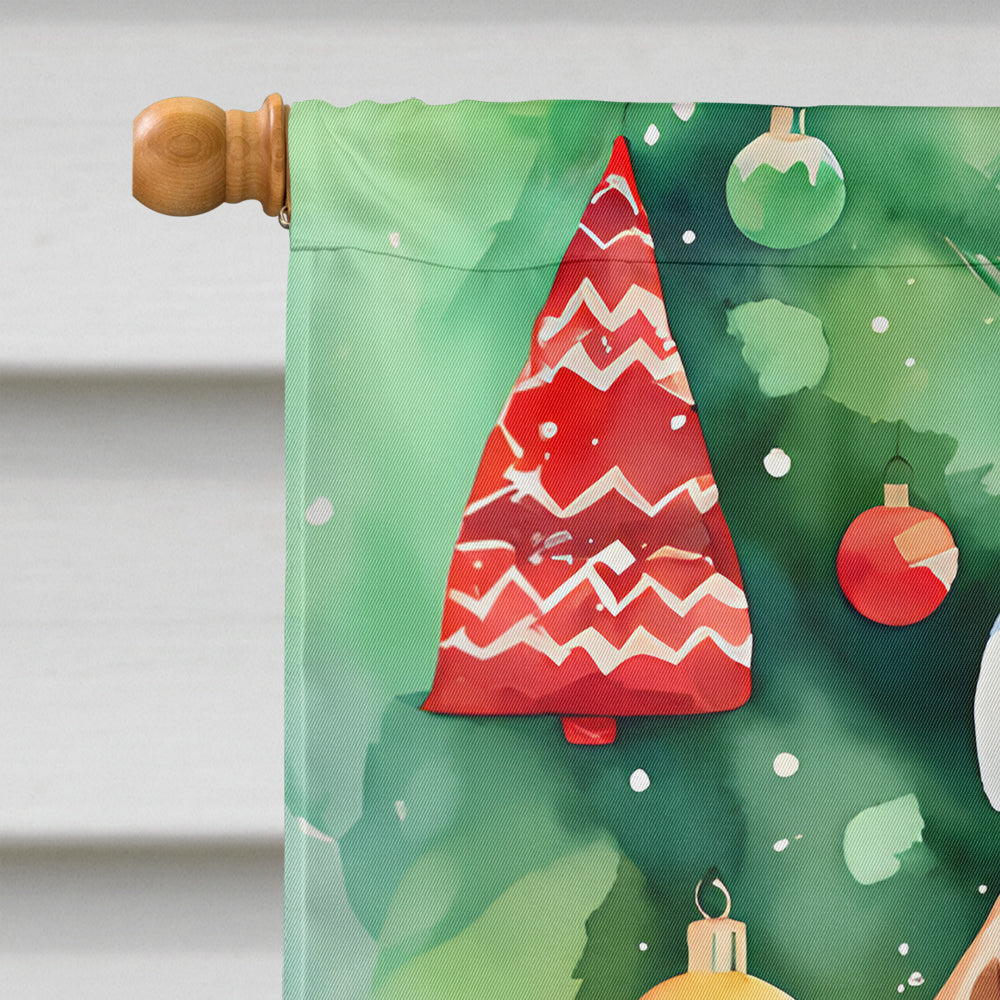 Redbone Coonhound Christmas House Flag