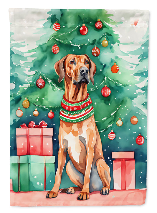 Buy this Rhodesian Ridgeback Christmas House Flag