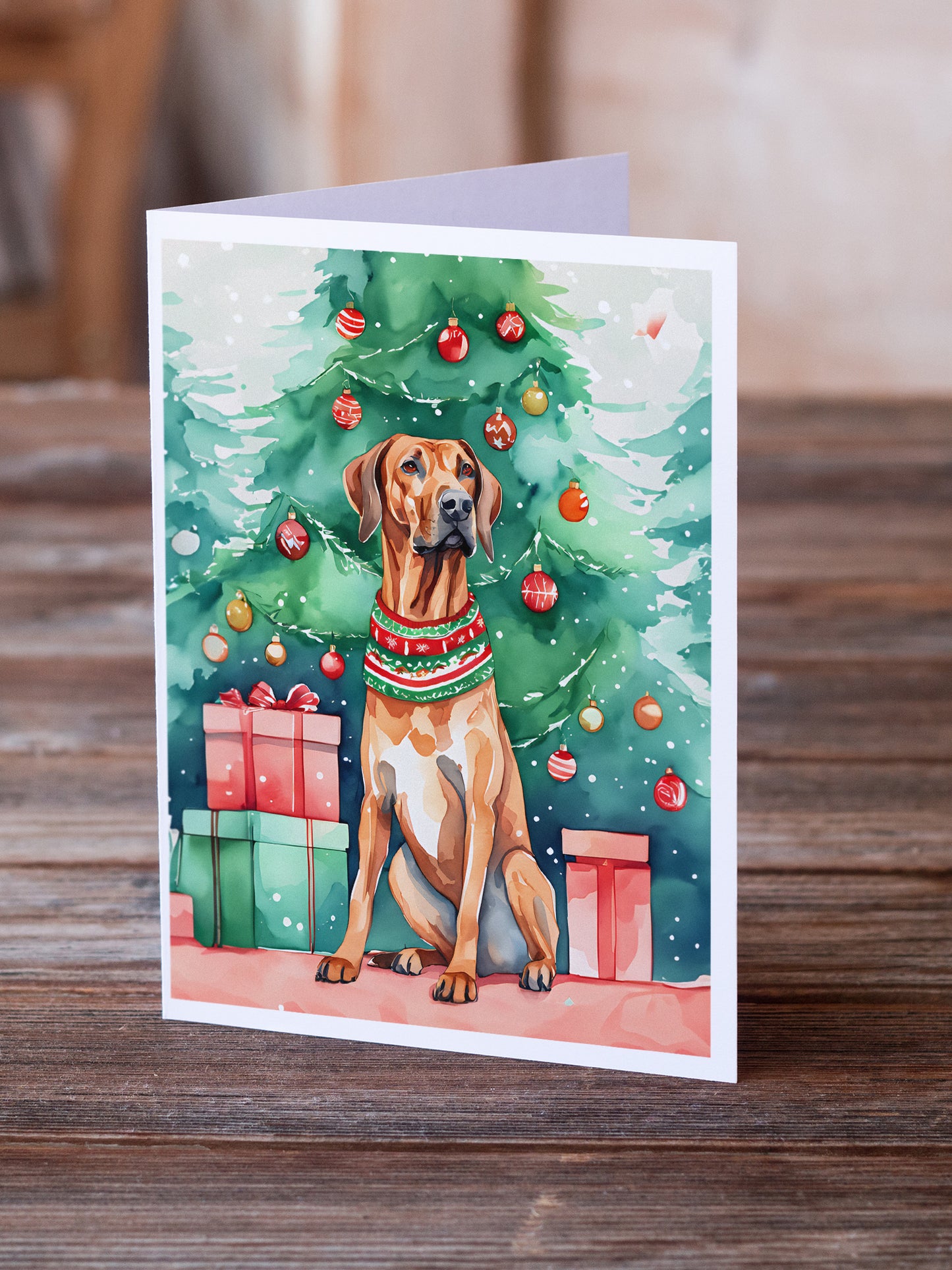 Rhodesian Ridgeback Christmas Greeting Cards Pack of 8