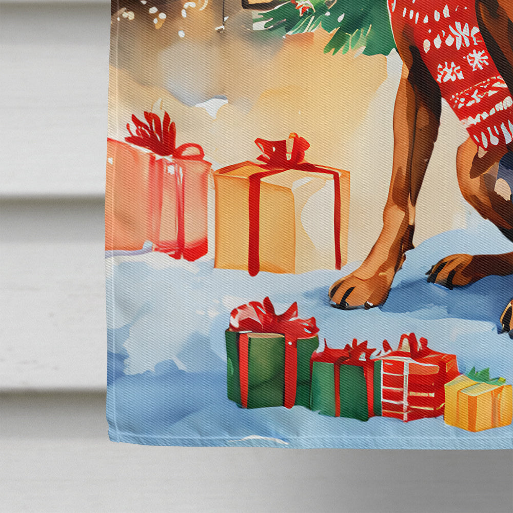 Rhodesian Ridgeback Christmas House Flag