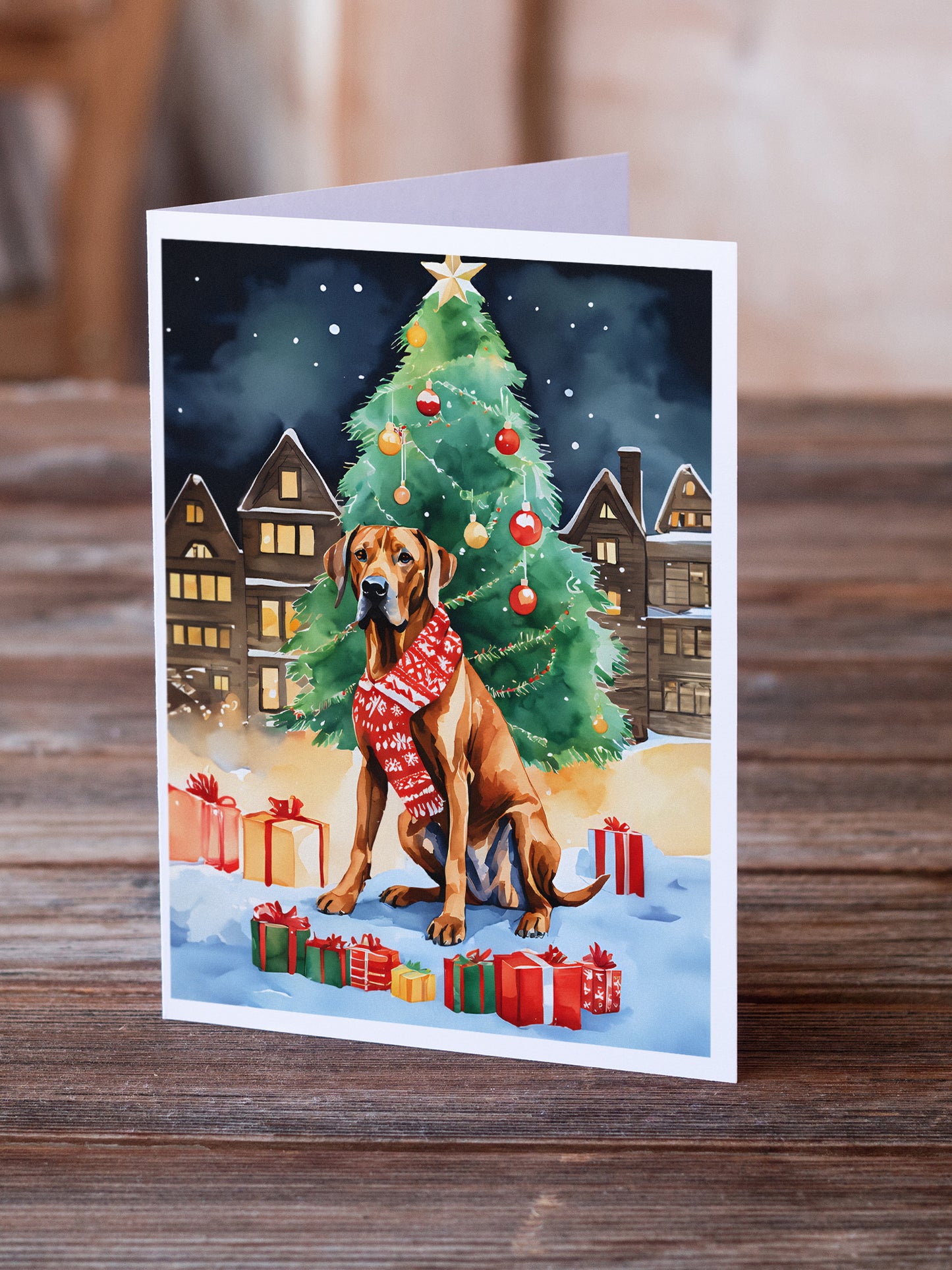 Rhodesian Ridgeback Christmas Greeting Cards Pack of 8