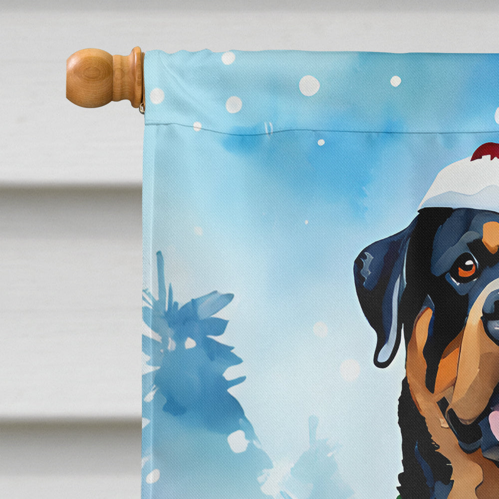 Rottweiler Christmas House Flag