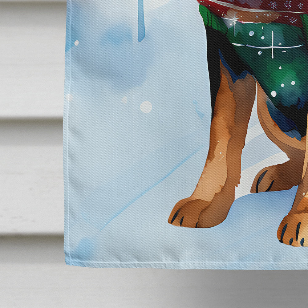 Rottweiler Christmas House Flag