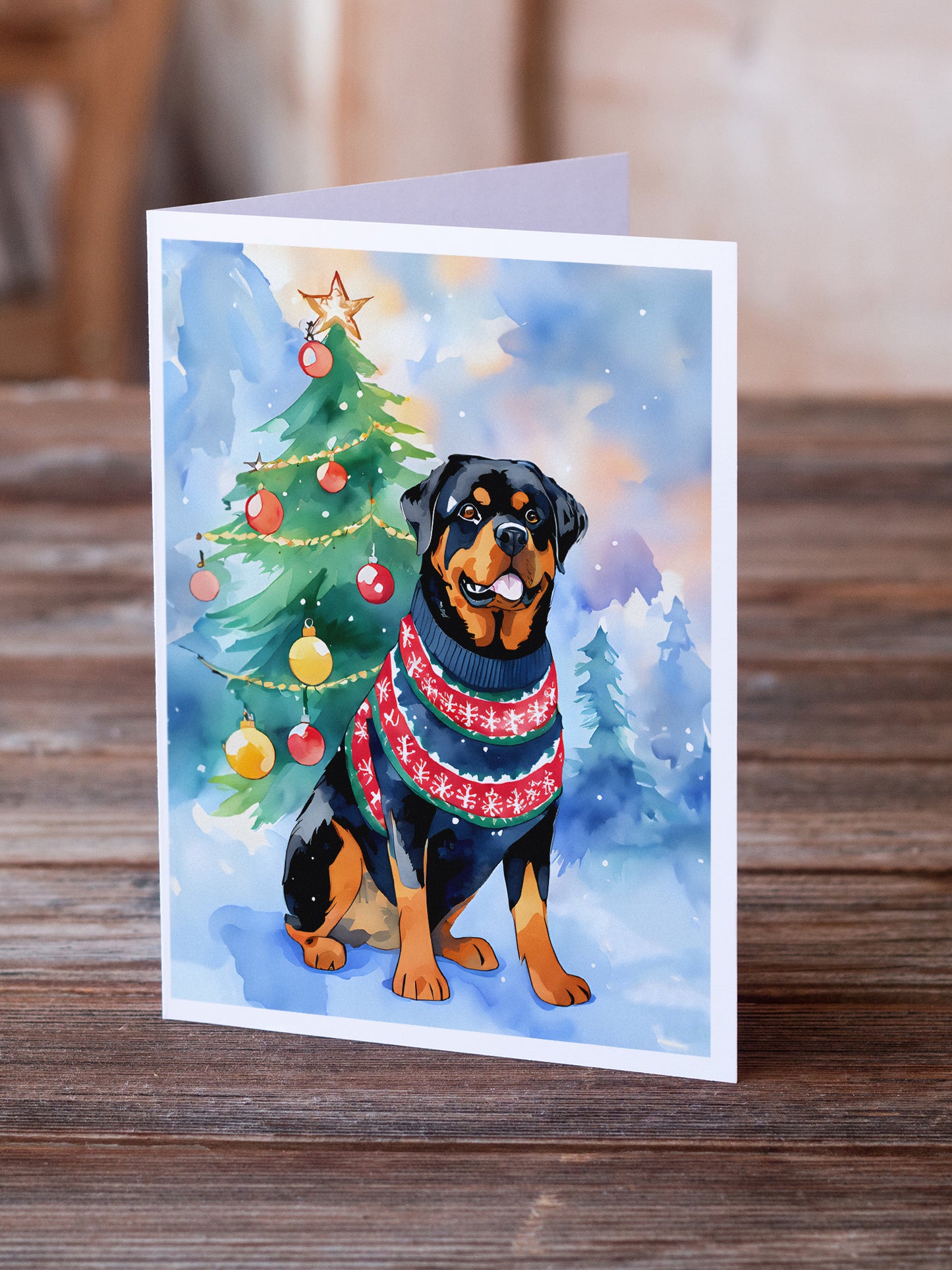 Rottweiler Christmas Greeting Cards Pack of 8