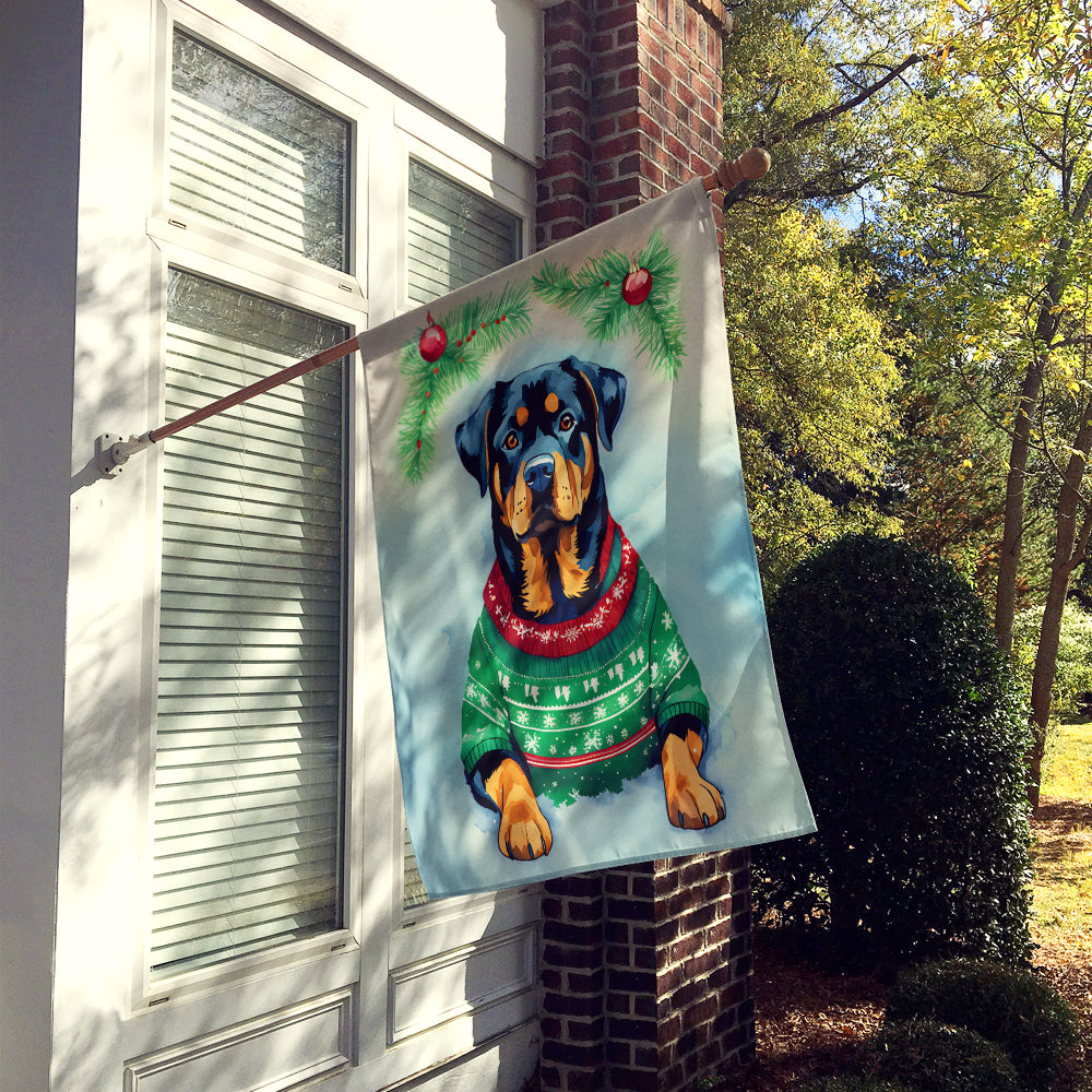 Rottweiler Christmas House Flag