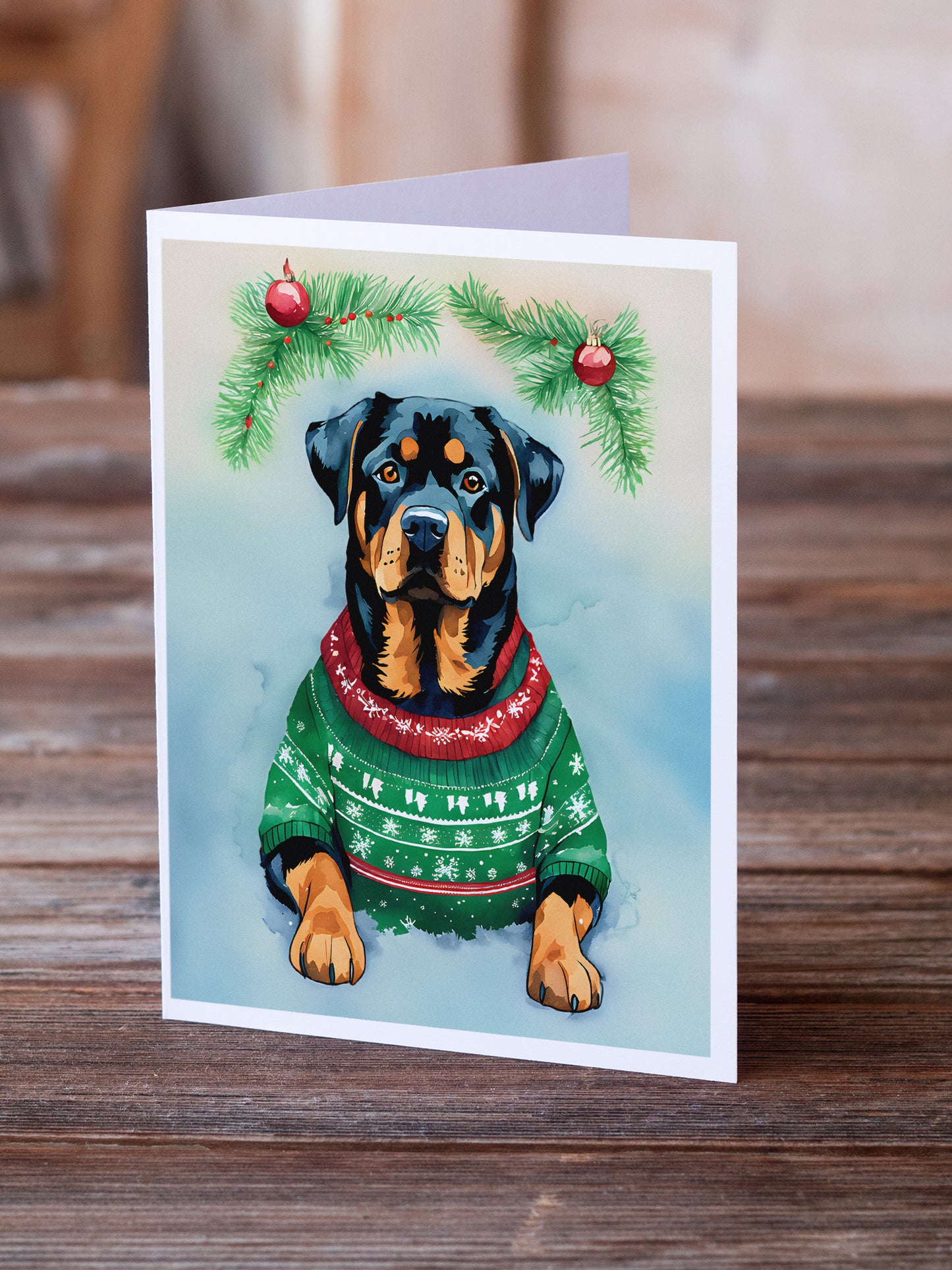 Rottweiler Christmas Greeting Cards Pack of 8