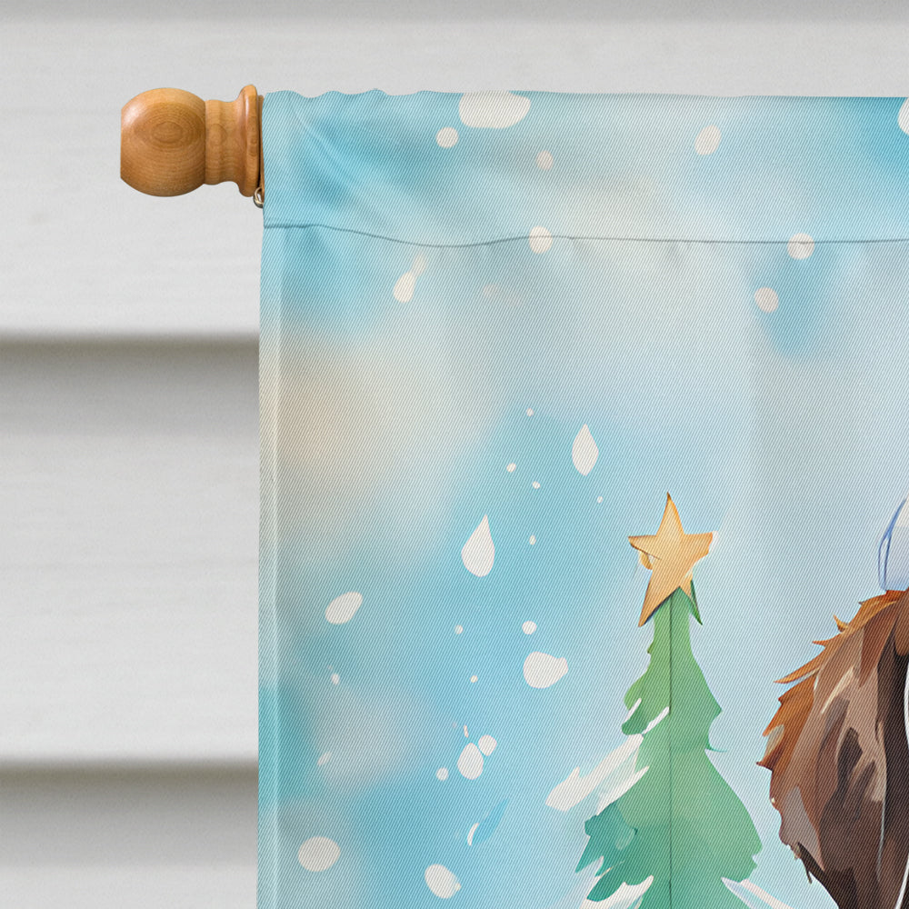 Saint Bernard Christmas House Flag