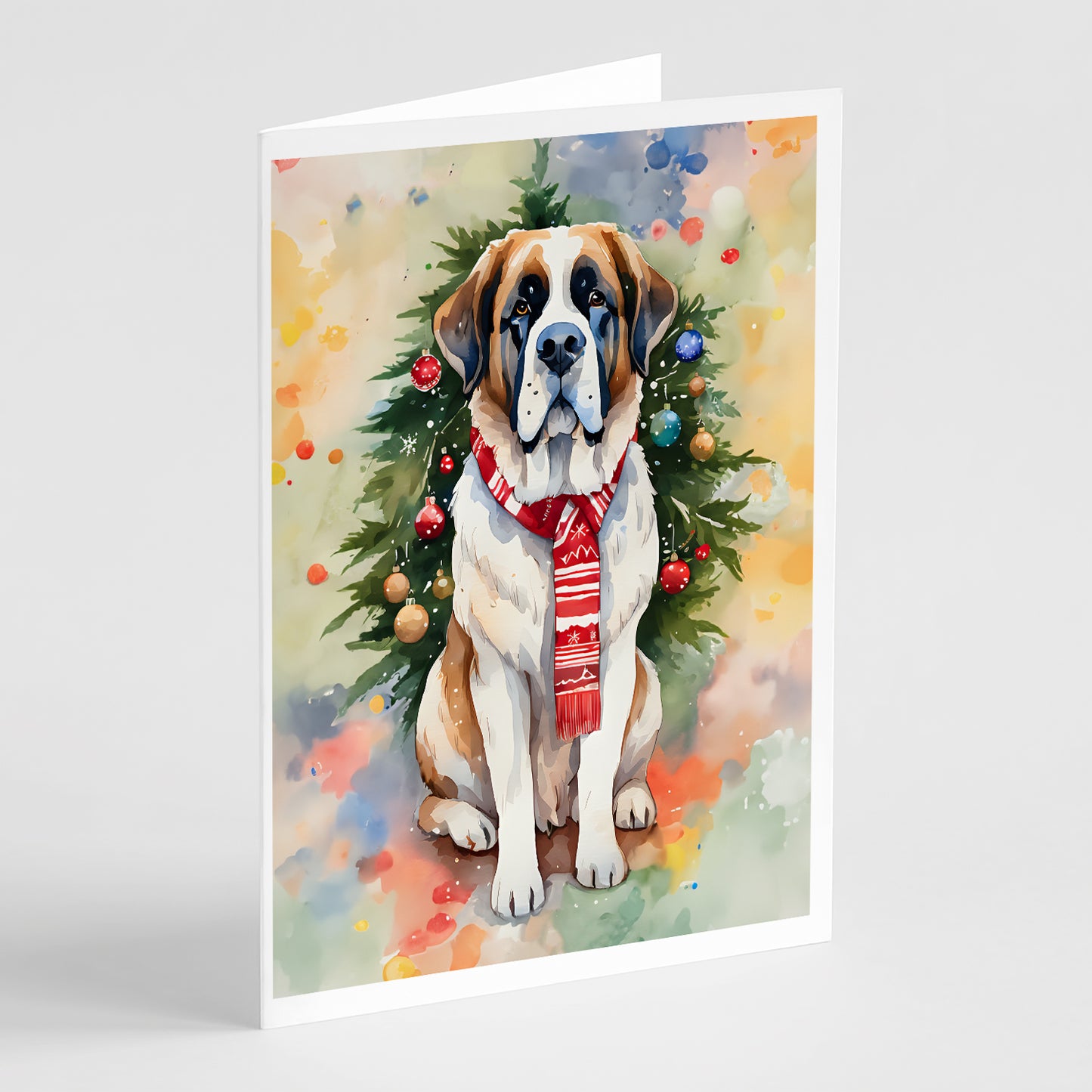 Buy this Saint Bernard Christmas Greeting Cards Pack of 8