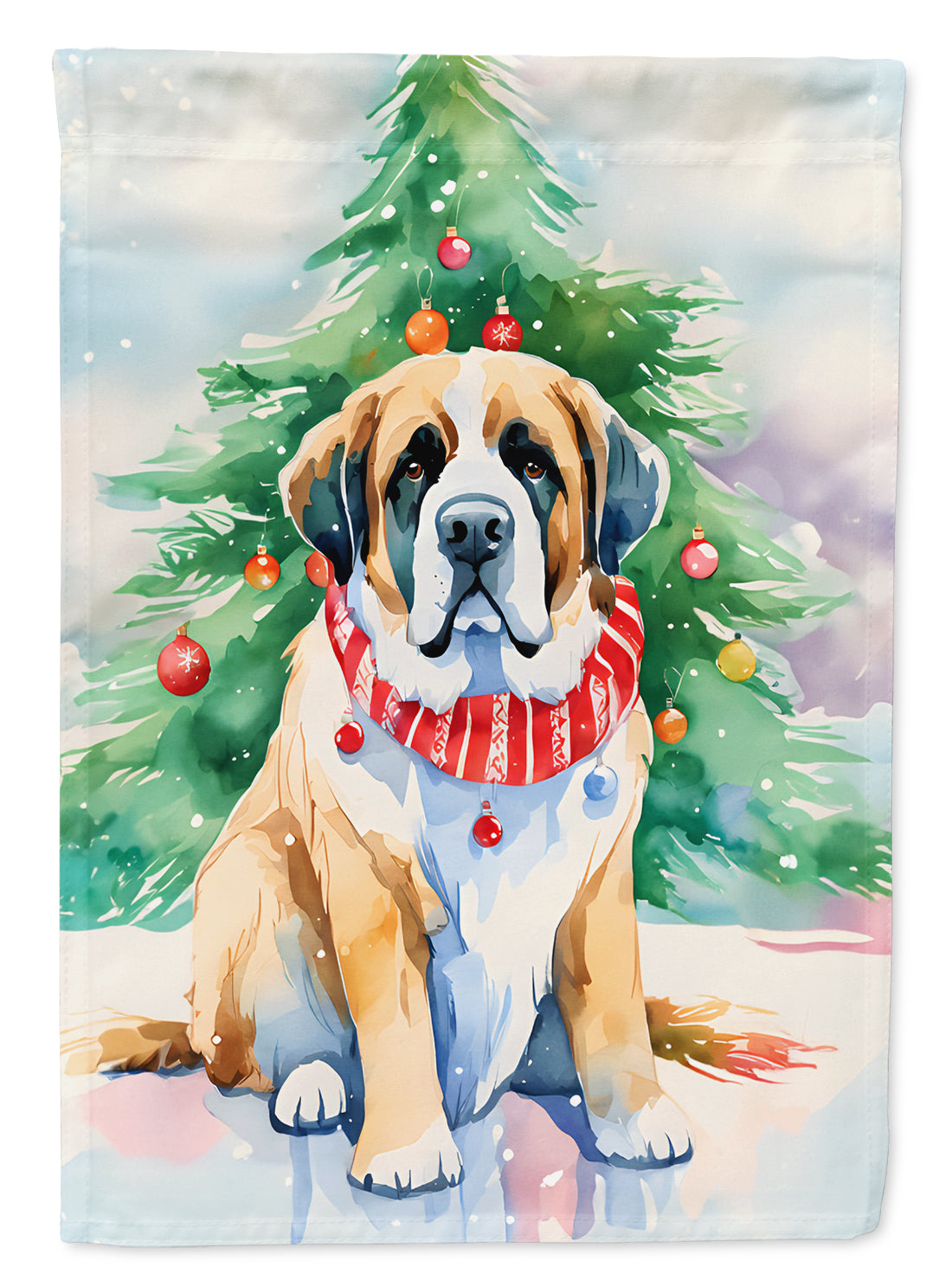 Buy this Saint Bernard Christmas House Flag