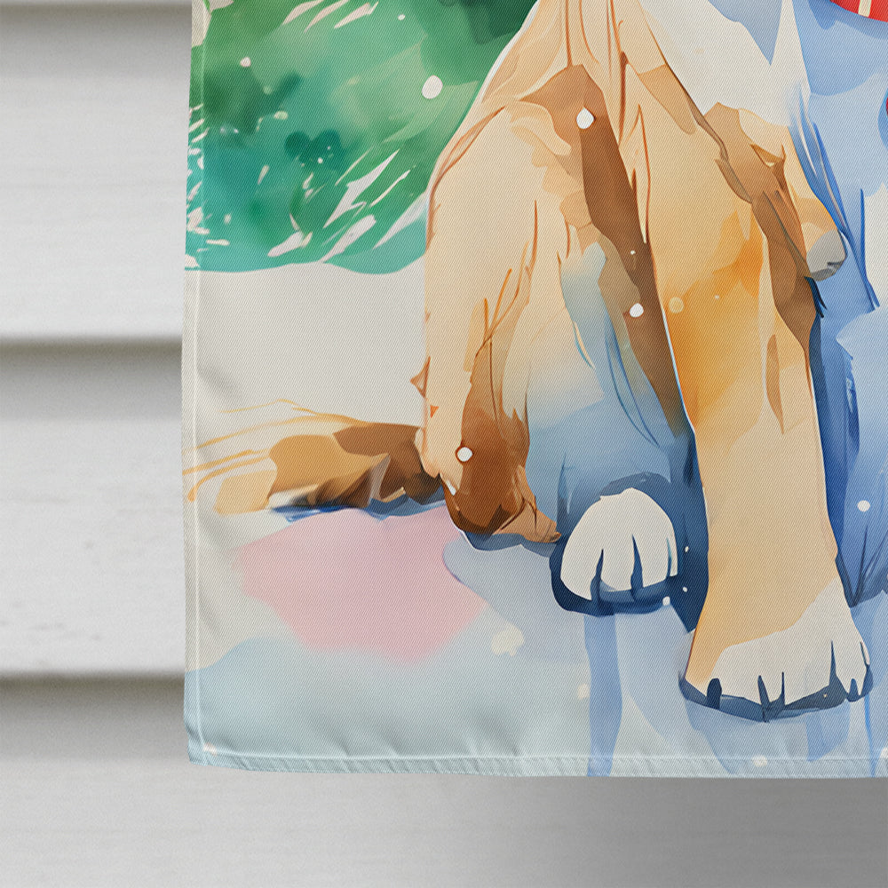 Saint Bernard Christmas House Flag