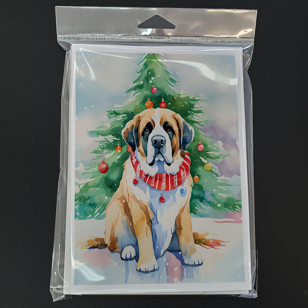 Saint Bernard Christmas Greeting Cards Pack of 8