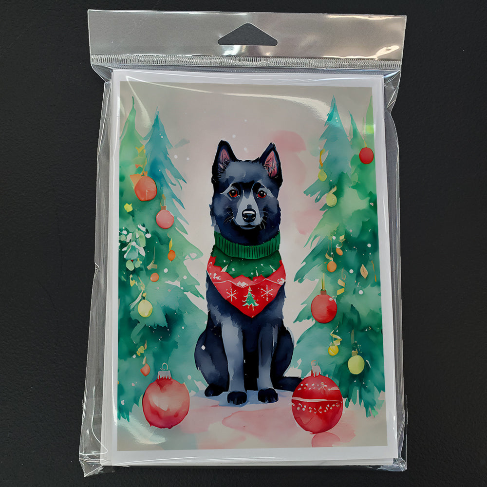 Schipperke Christmas Greeting Cards Pack of 8