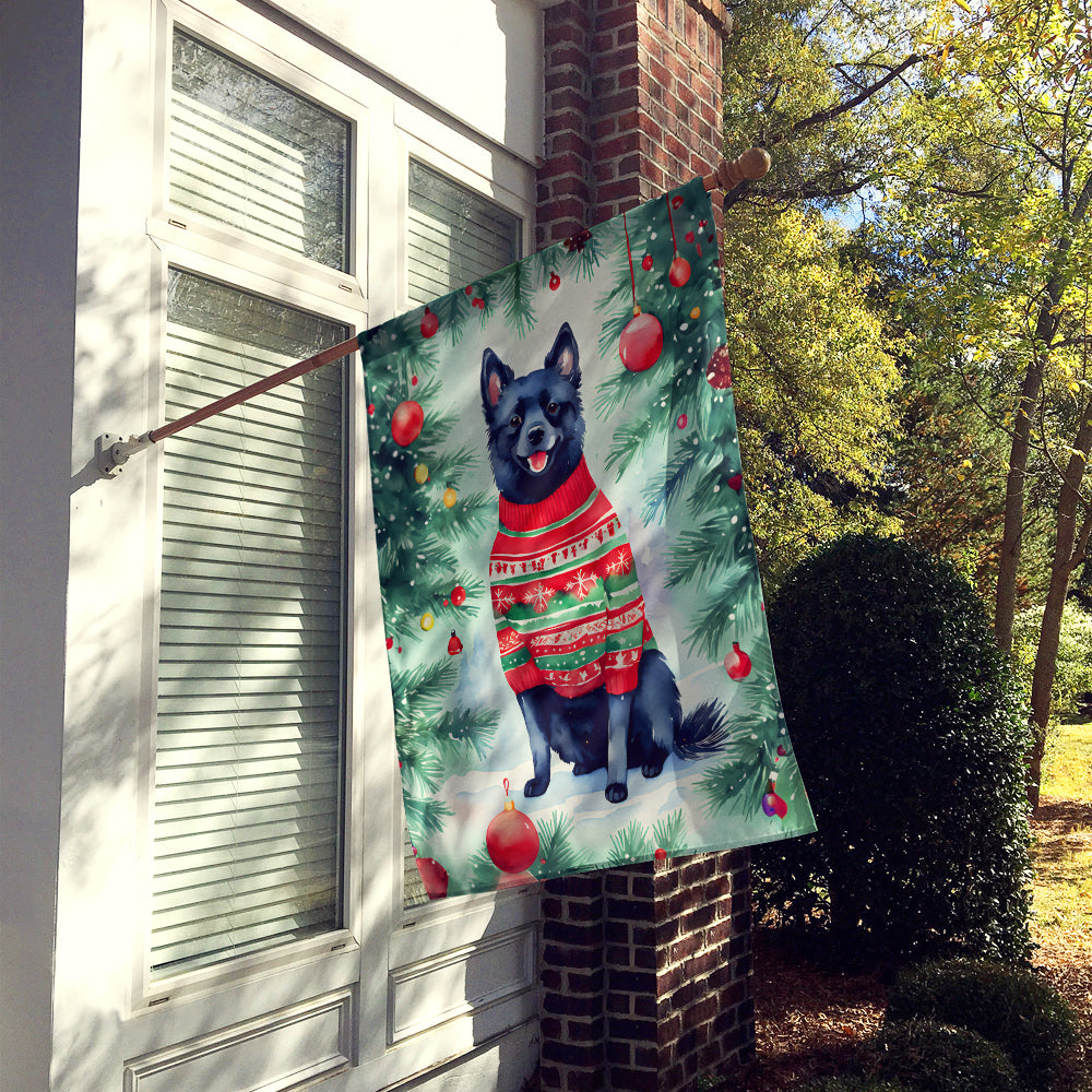 Schipperke Christmas House Flag