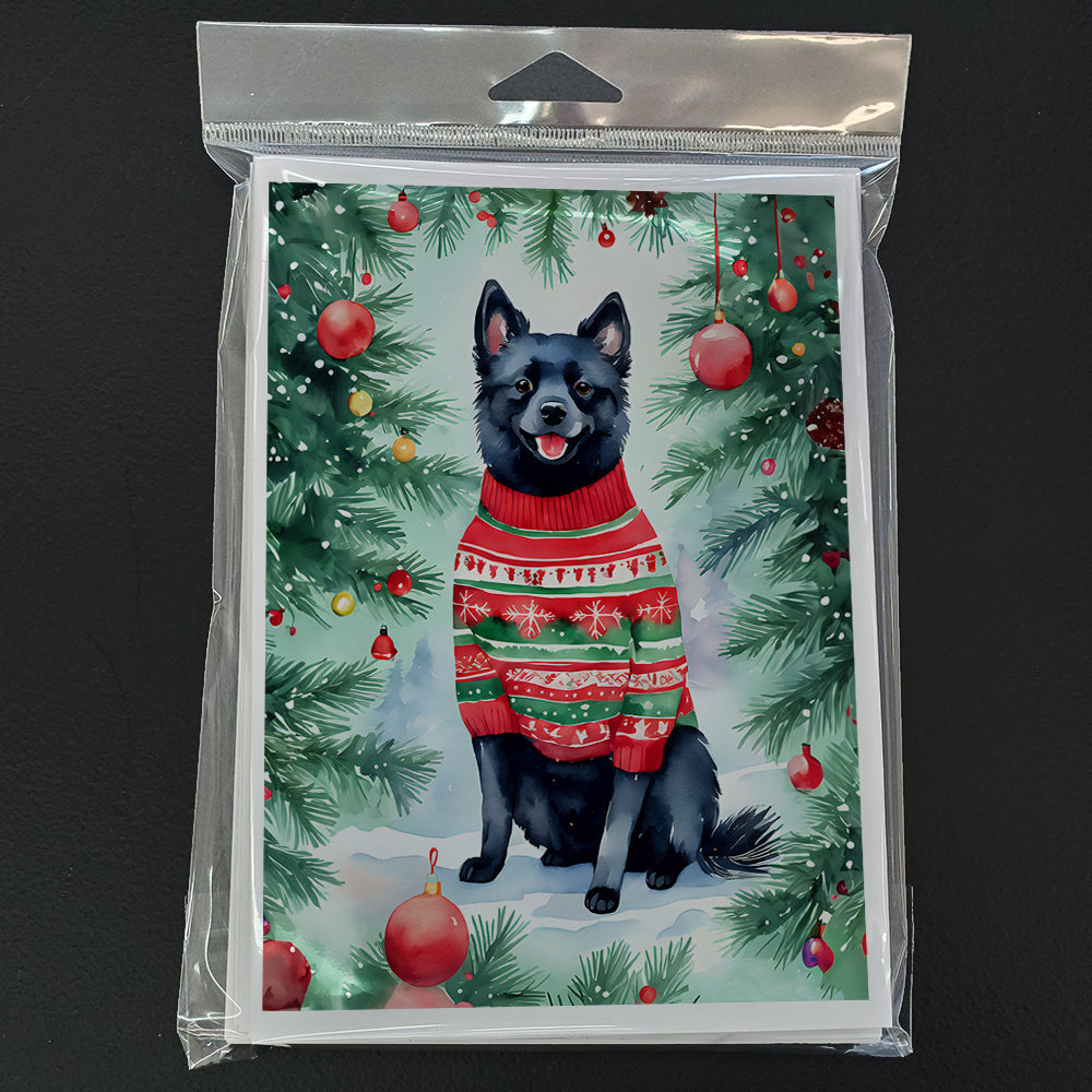 Schipperke Christmas Greeting Cards Pack of 8