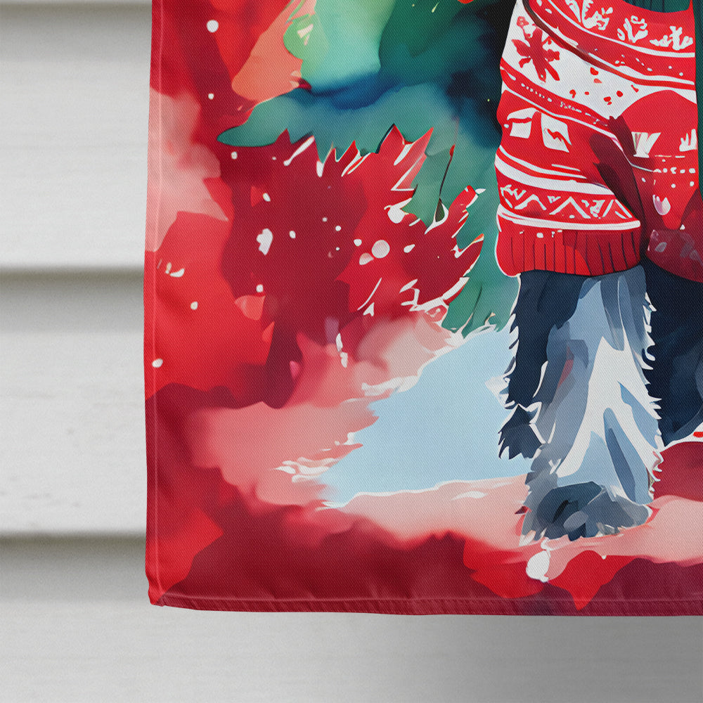 Schnauzer Christmas House Flag