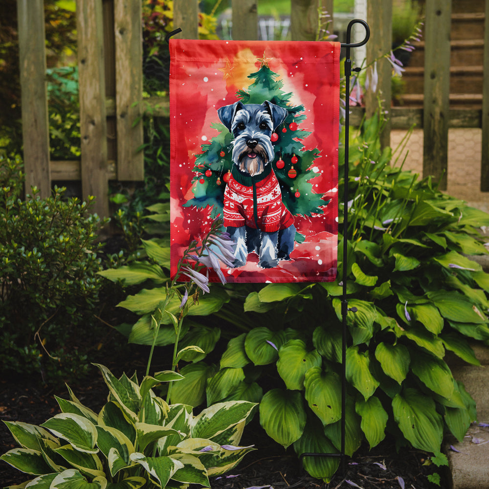 Schnauzer Christmas Garden Flag