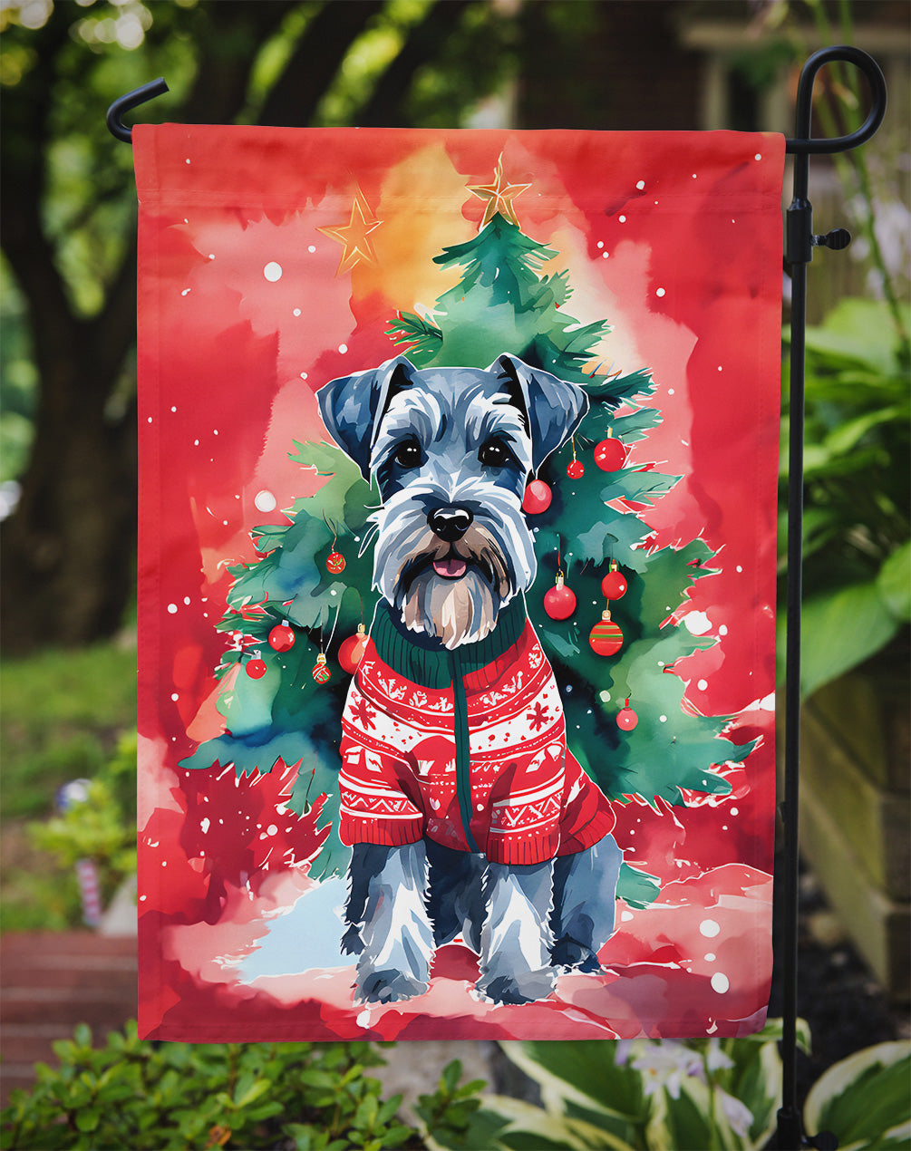 Schnauzer Christmas Garden Flag