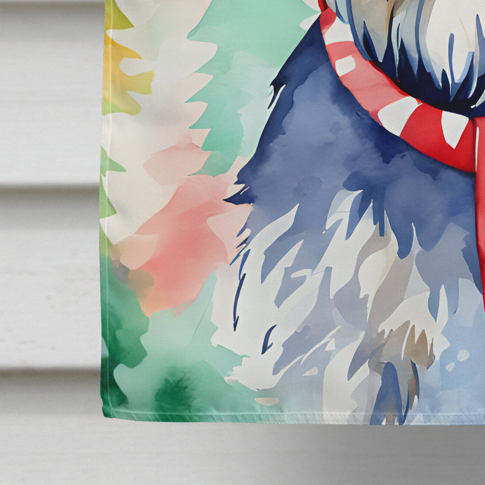 Schnauzer Christmas House Flag