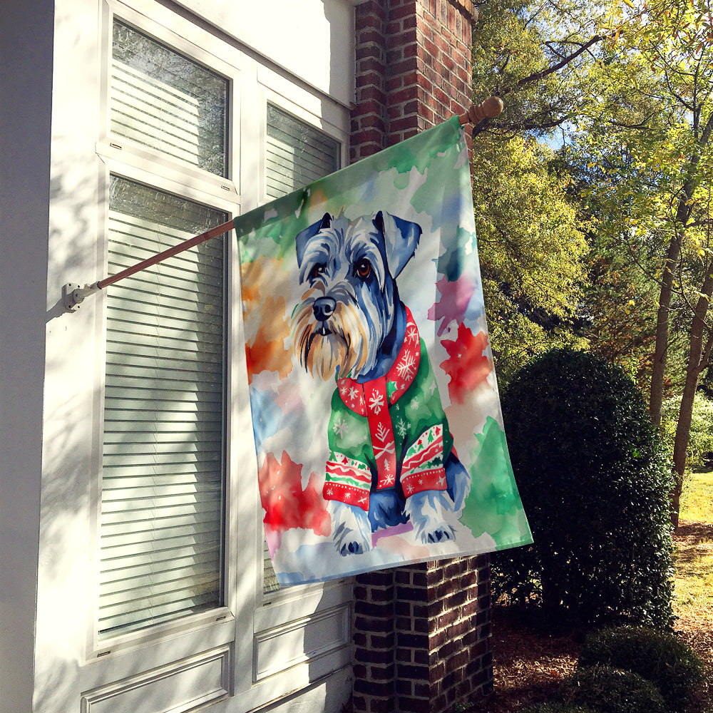 Schnauzer Christmas House Flag