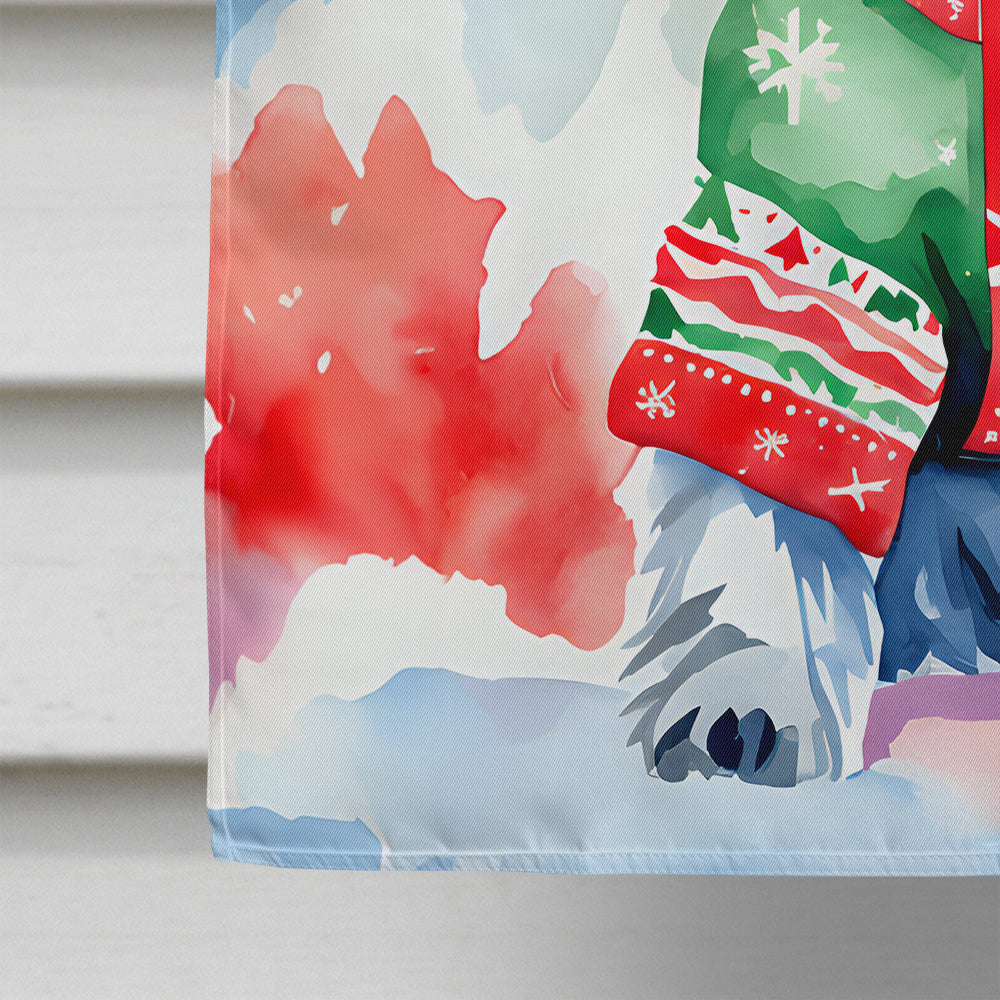 Schnauzer Christmas House Flag