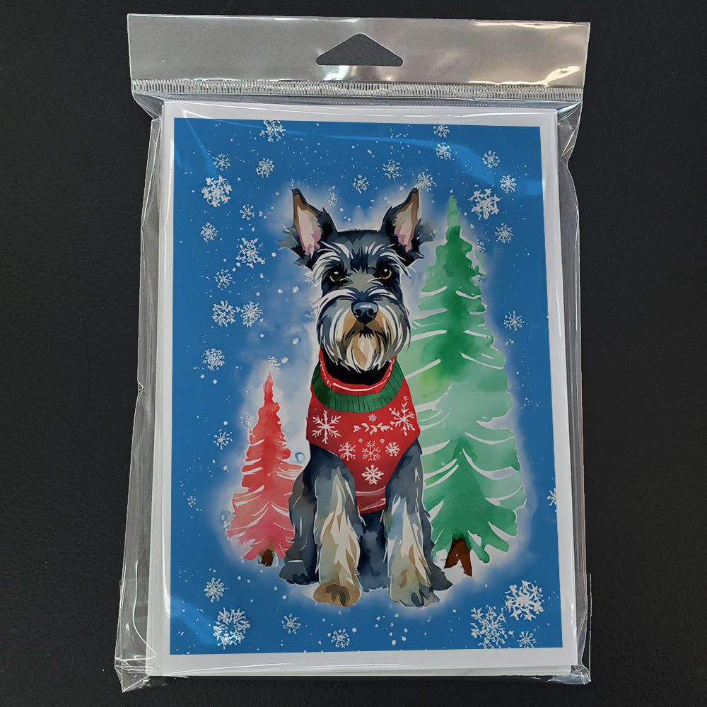 Schnauzer Christmas Greeting Cards Pack of 8