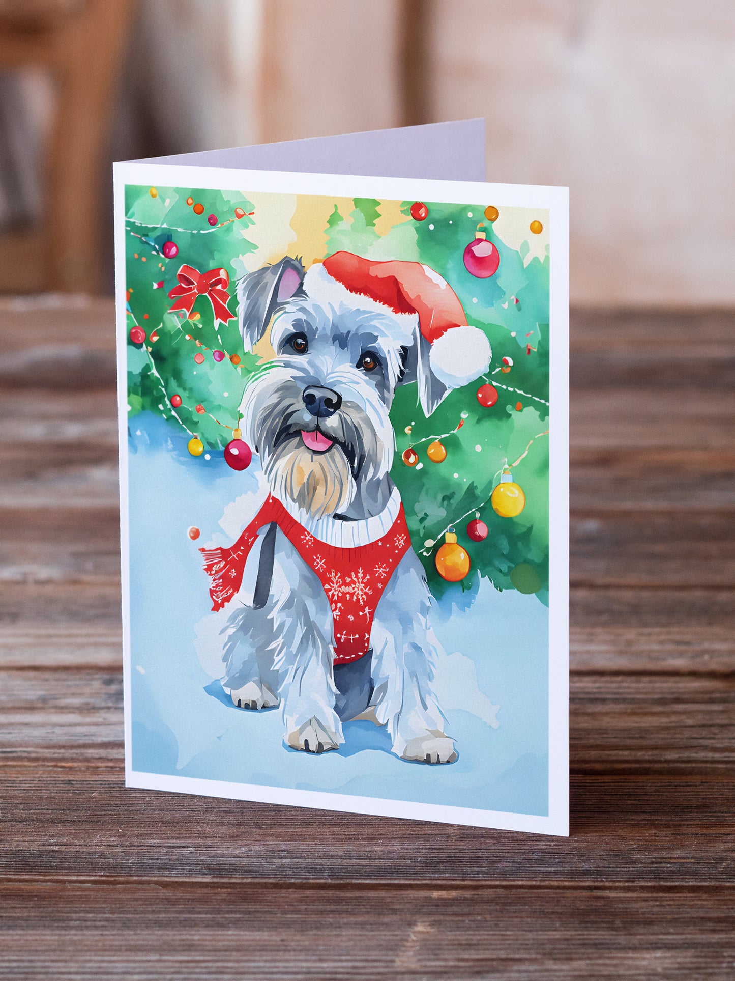 Schnauzer Christmas Greeting Cards Pack of 8