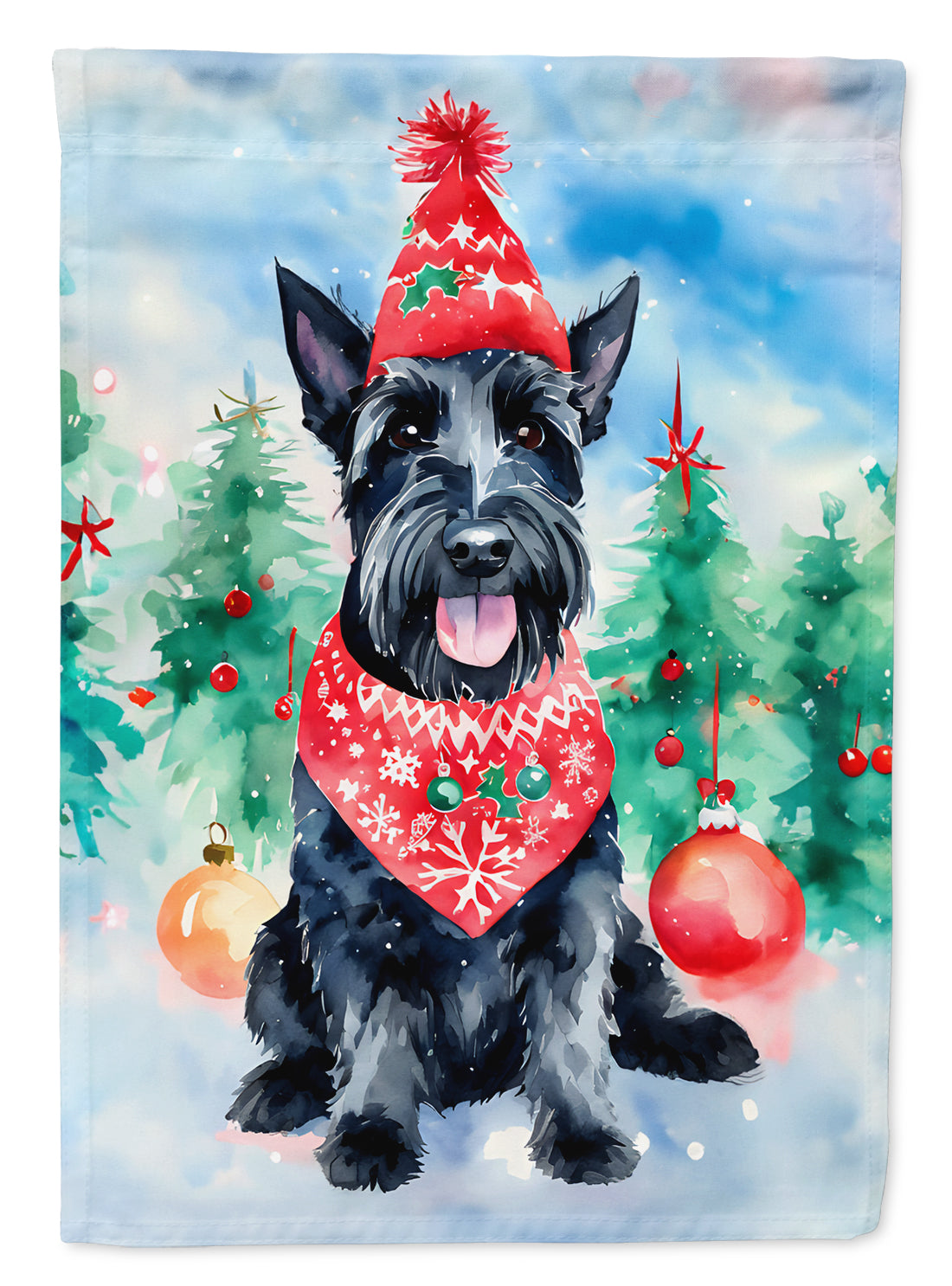 Buy this Scottish Terrier Christmas House Flag