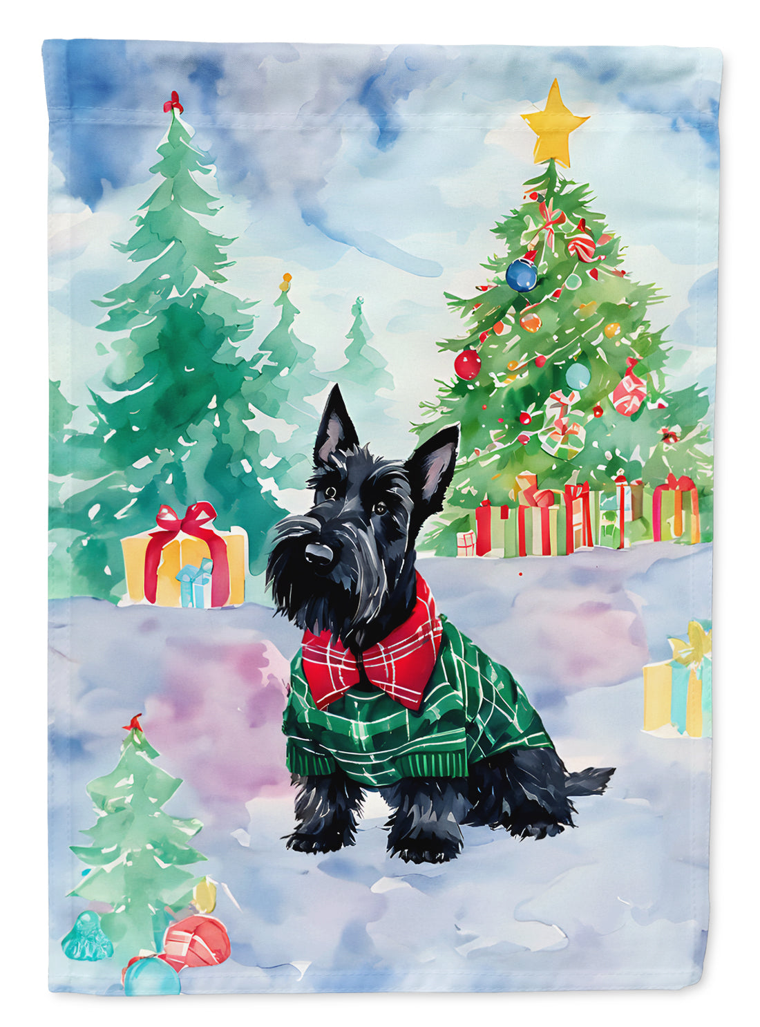Buy this Scottish Terrier Christmas House Flag