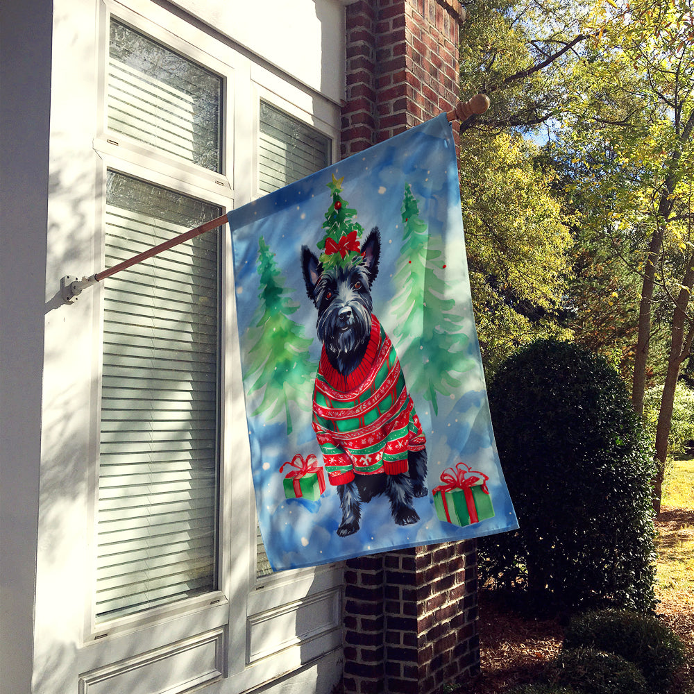 Scottish Terrier Christmas House Flag