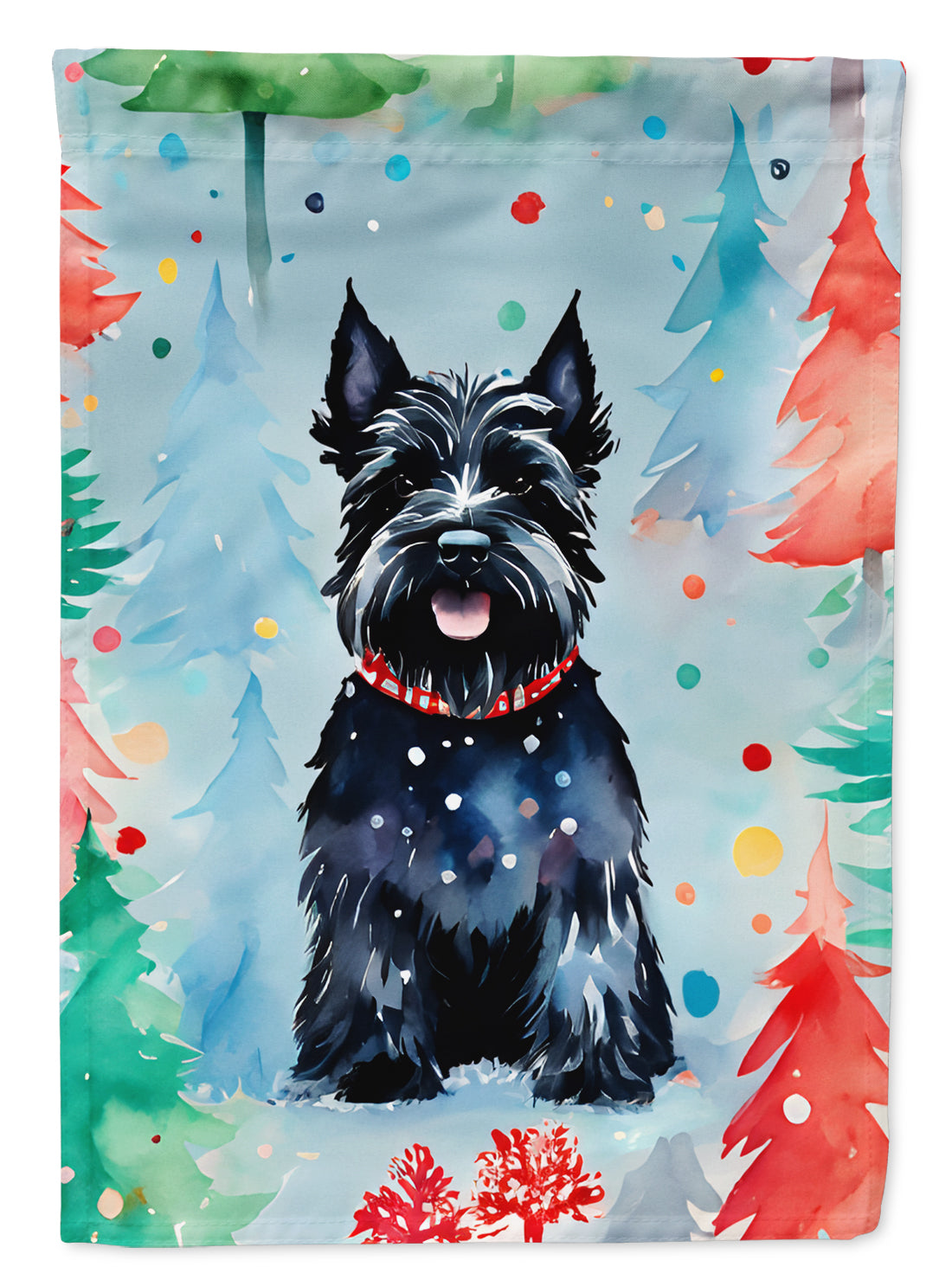 Buy this Scottish Terrier Christmas House Flag