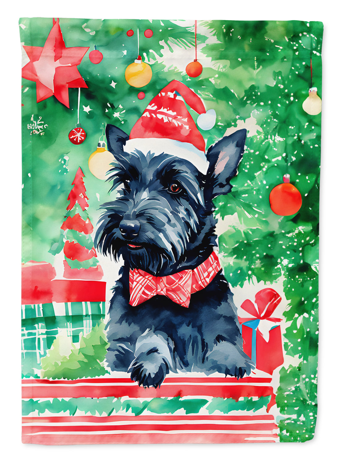 Buy this Scottish Terrier Christmas House Flag