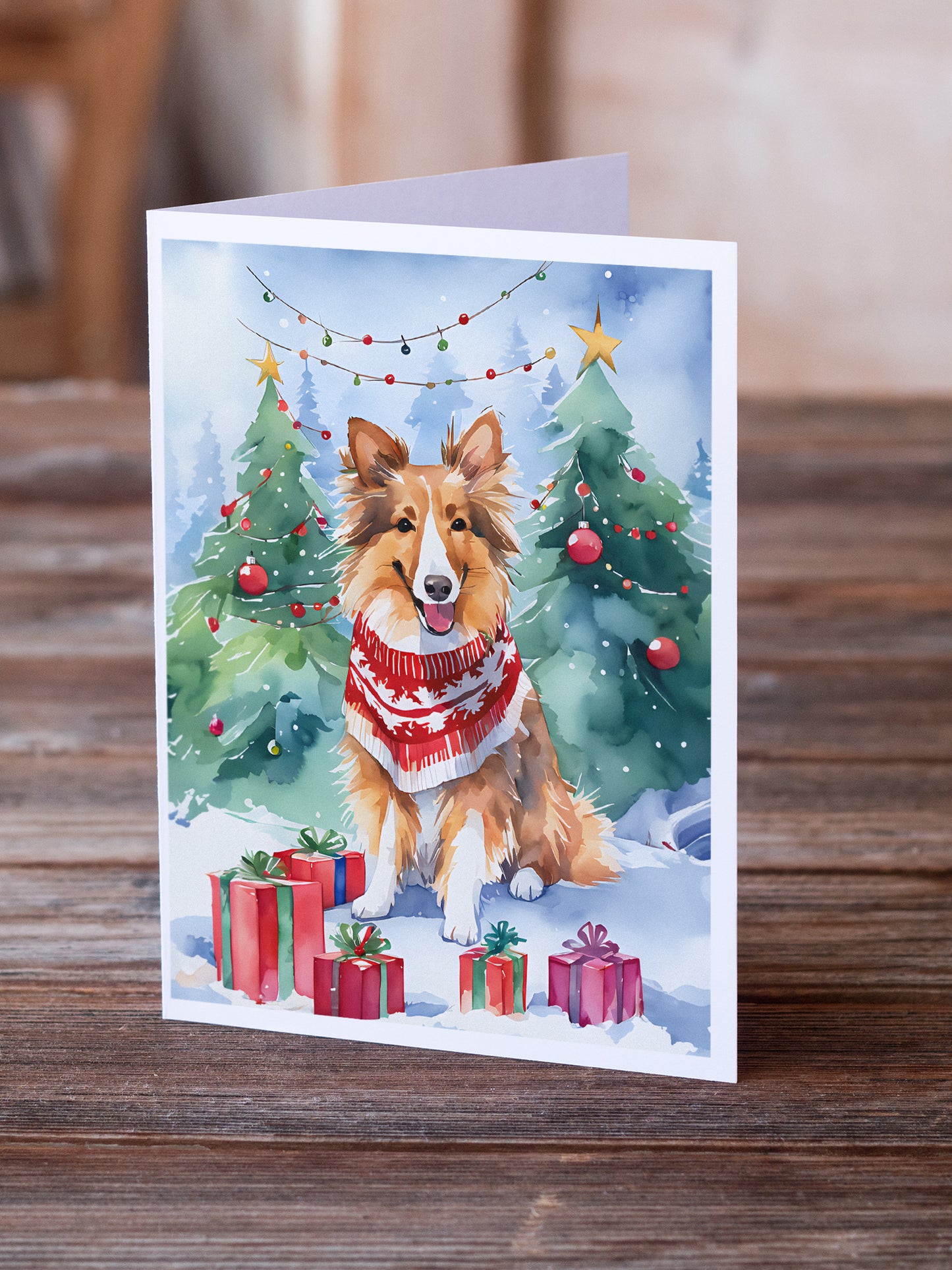 Sheltie Christmas Greeting Cards Pack of 8