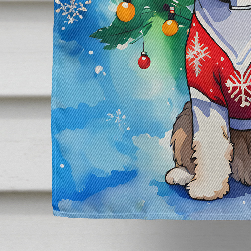 Shih Tzu Christmas House Flag
