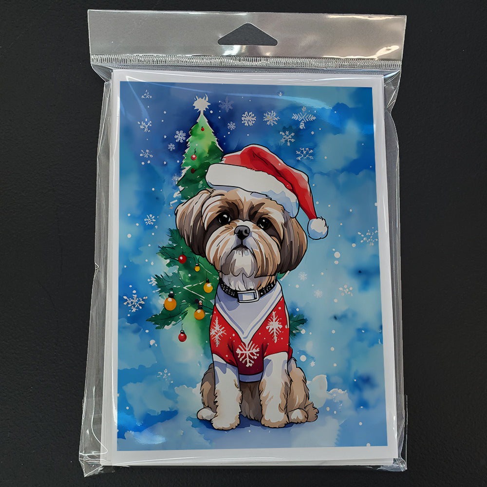 Shih Tzu Christmas Greeting Cards Pack of 8