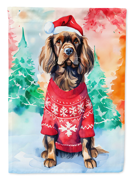 Buy this Sussex Spaniel Christmas House Flag