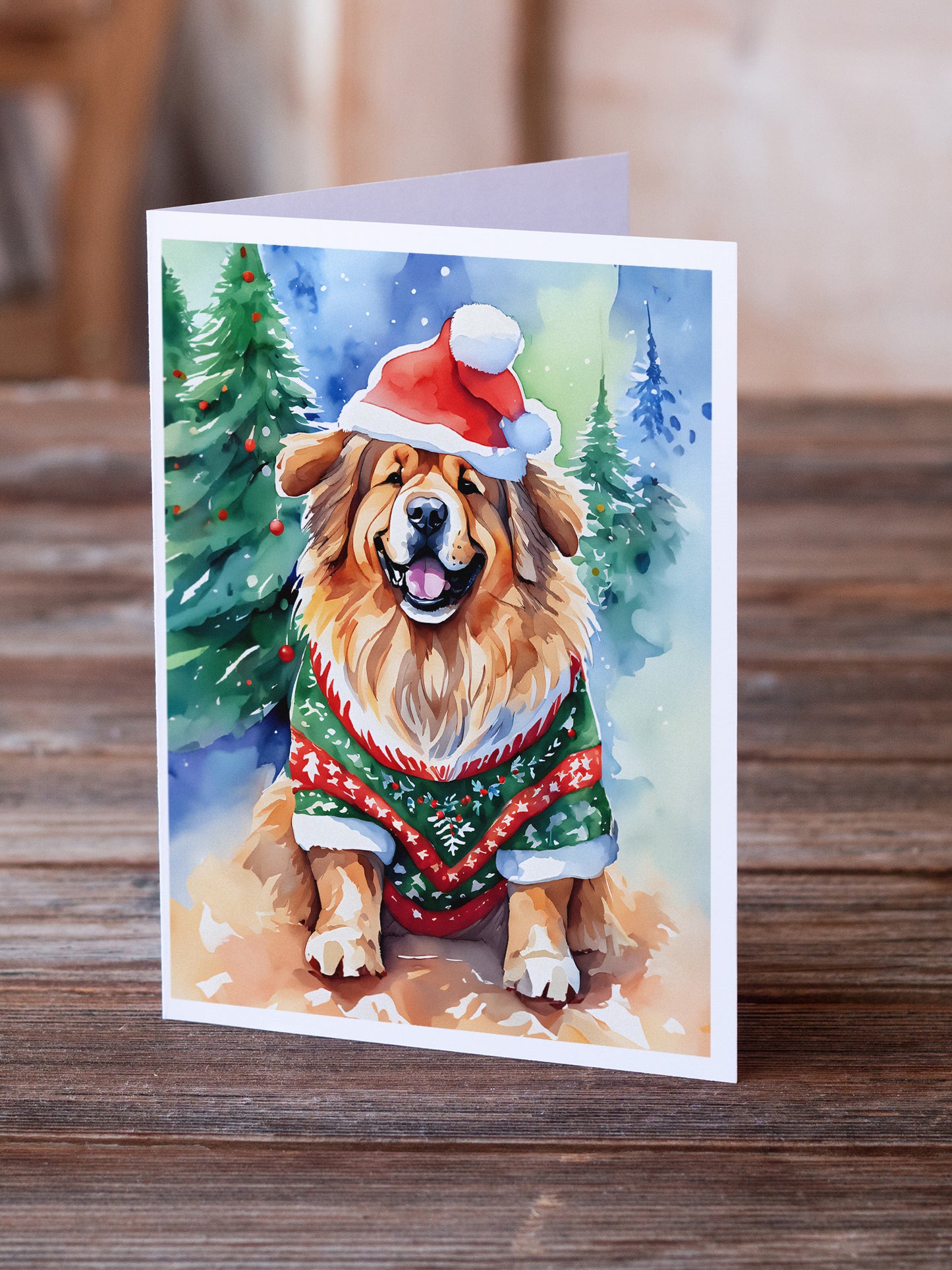 Tibetan Mastiff Christmas Greeting Cards Pack of 8
