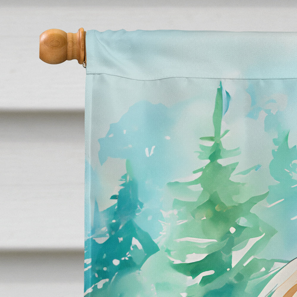 Tibetan Spaniel Christmas House Flag