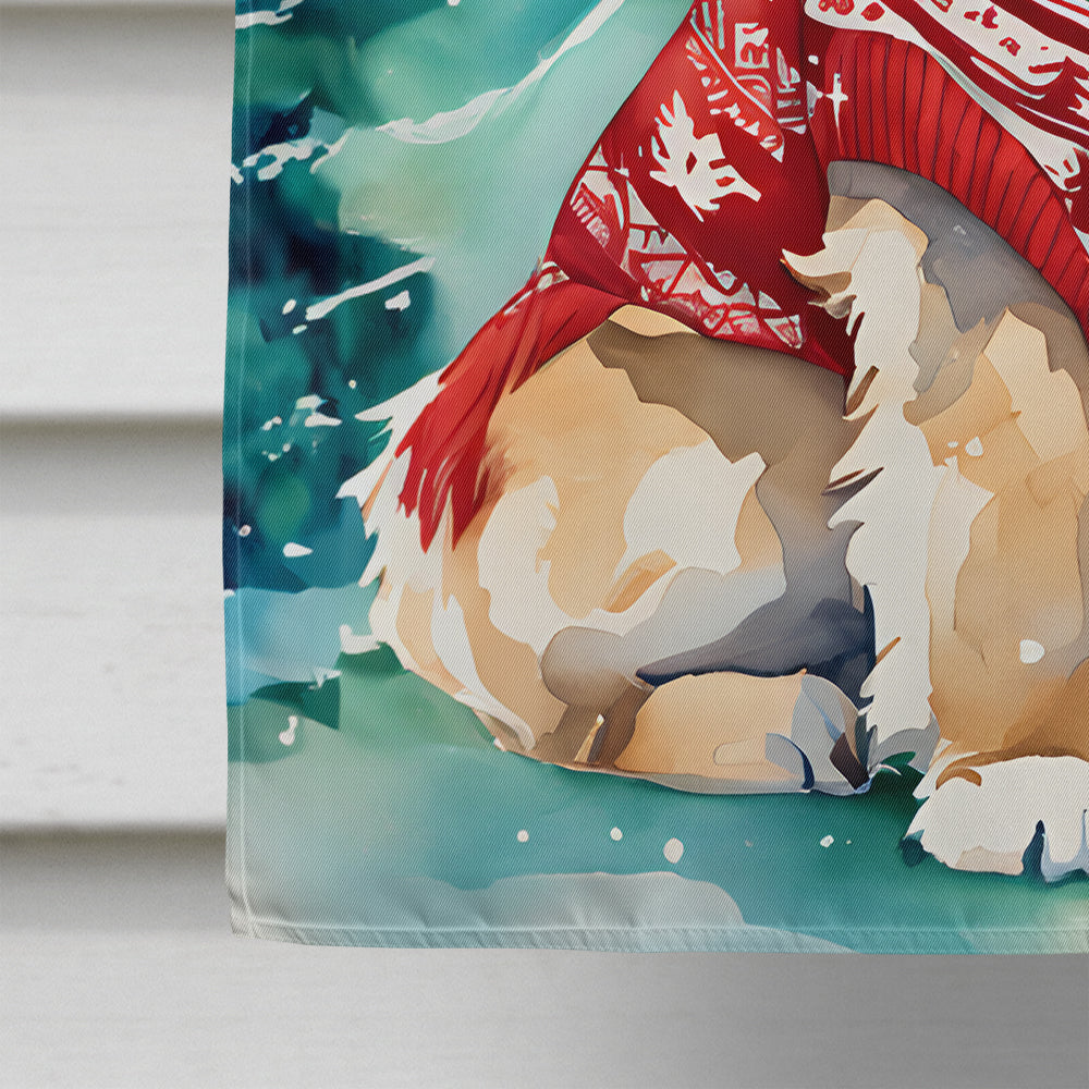 Tibetan Spaniel Christmas House Flag