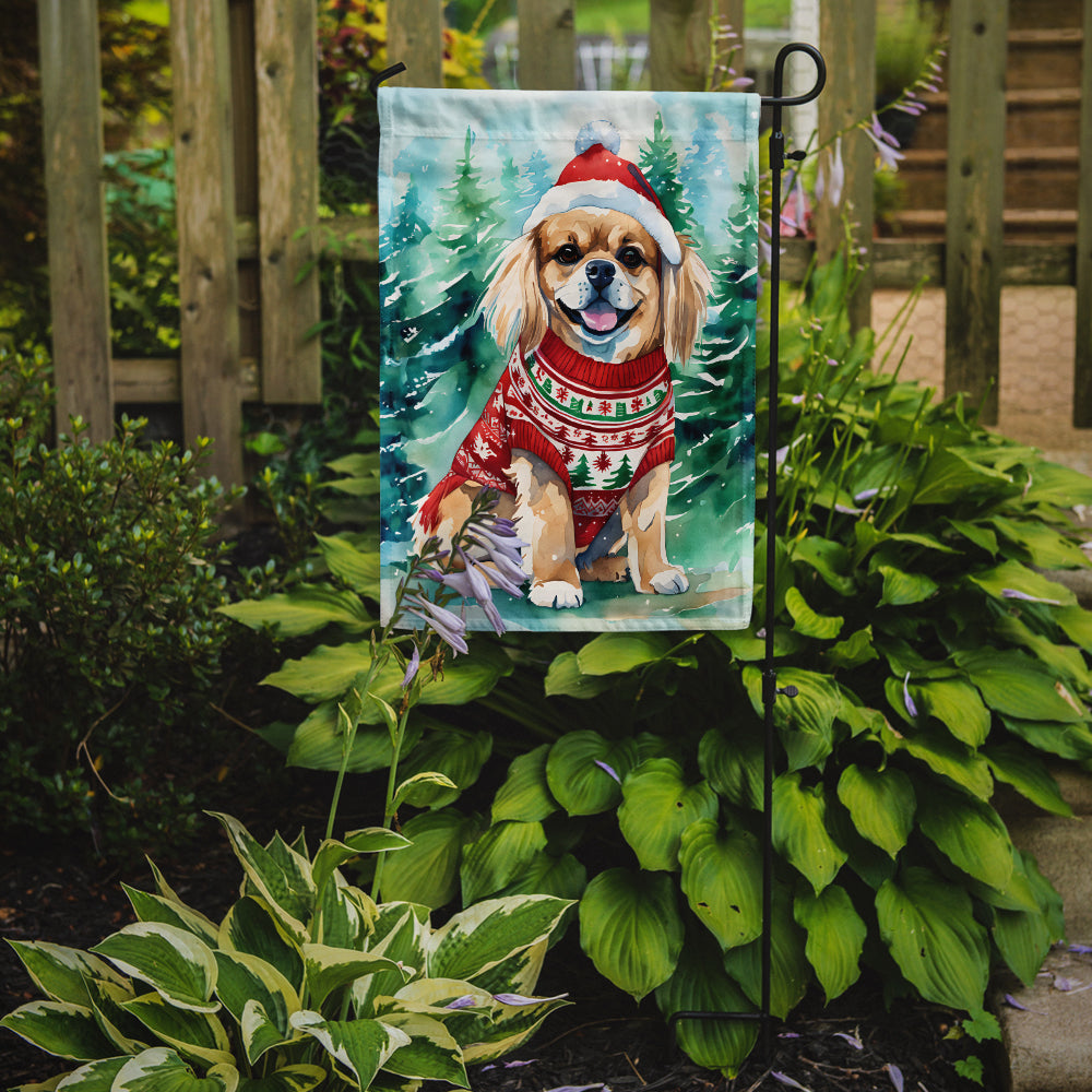 Tibetan Spaniel Christmas Garden Flag