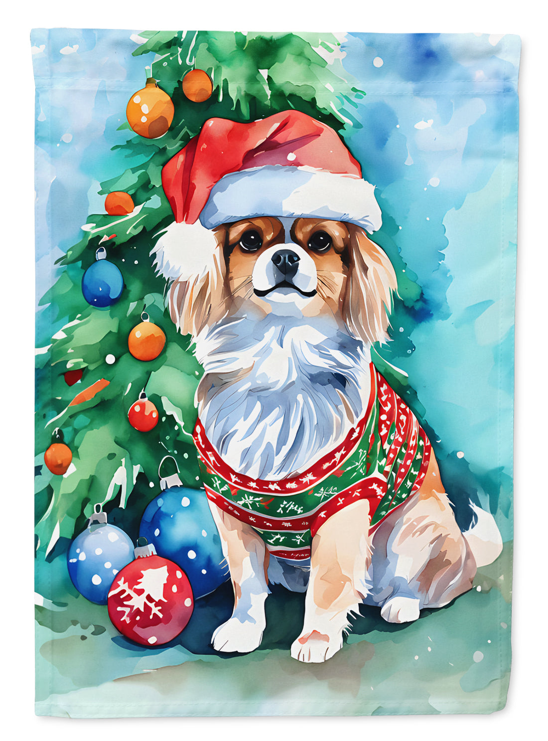 Buy this Tibetan Spaniel Christmas House Flag