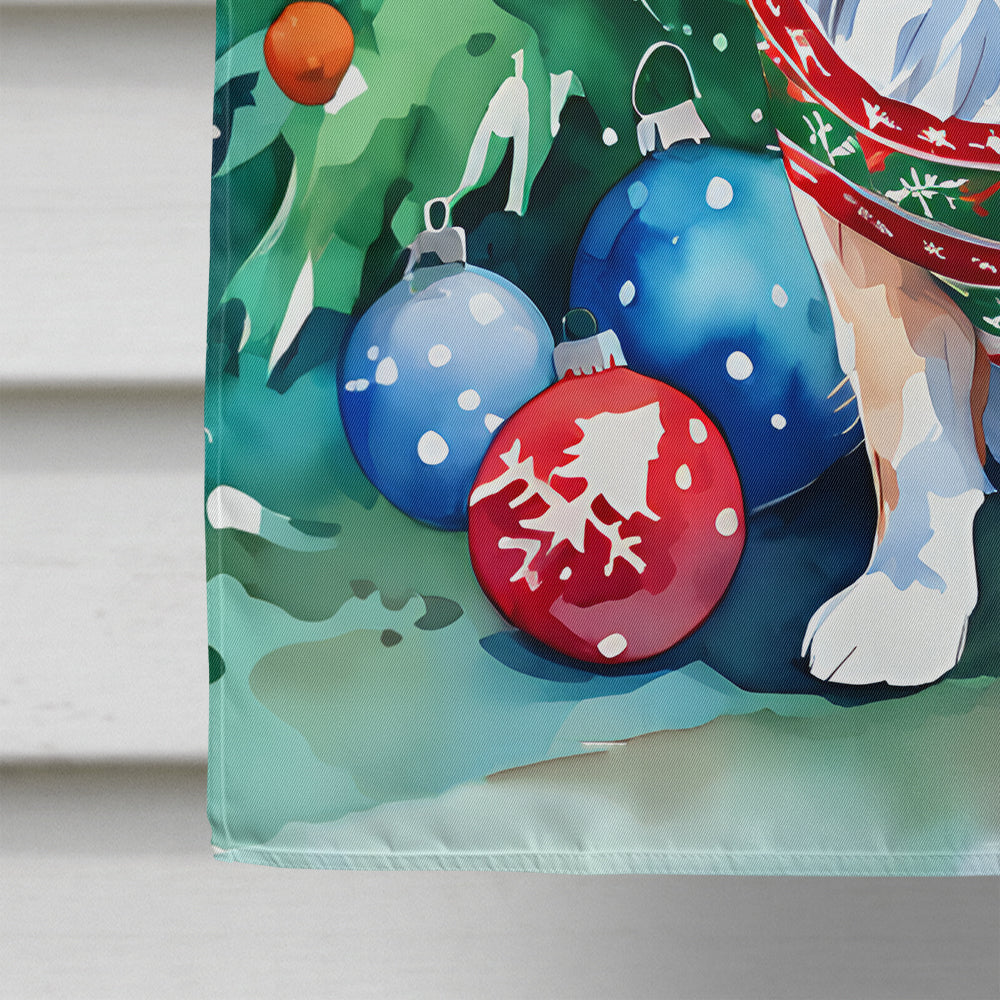 Tibetan Spaniel Christmas House Flag