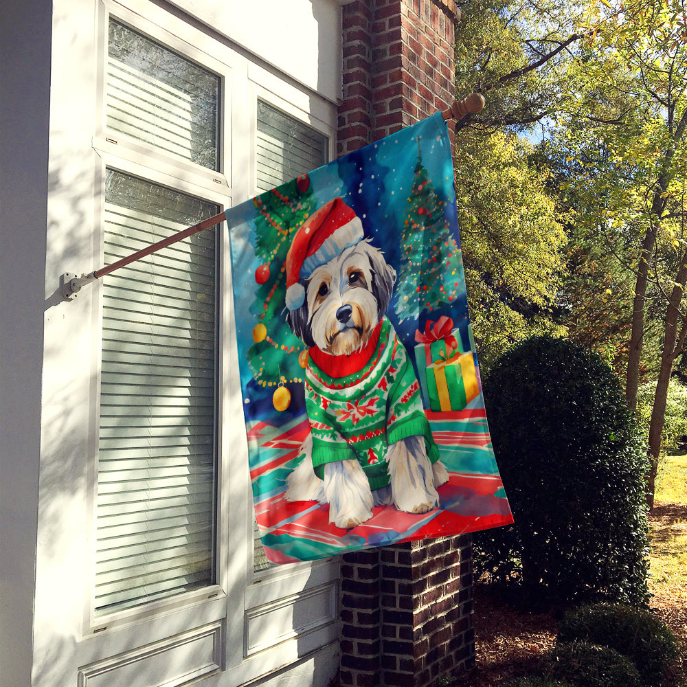 Tibetan Terrier Christmas House Flag