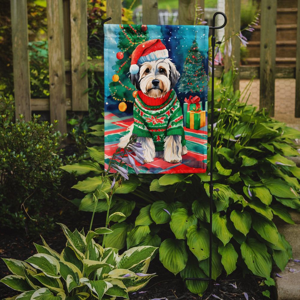 Tibetan Terrier Christmas Garden Flag