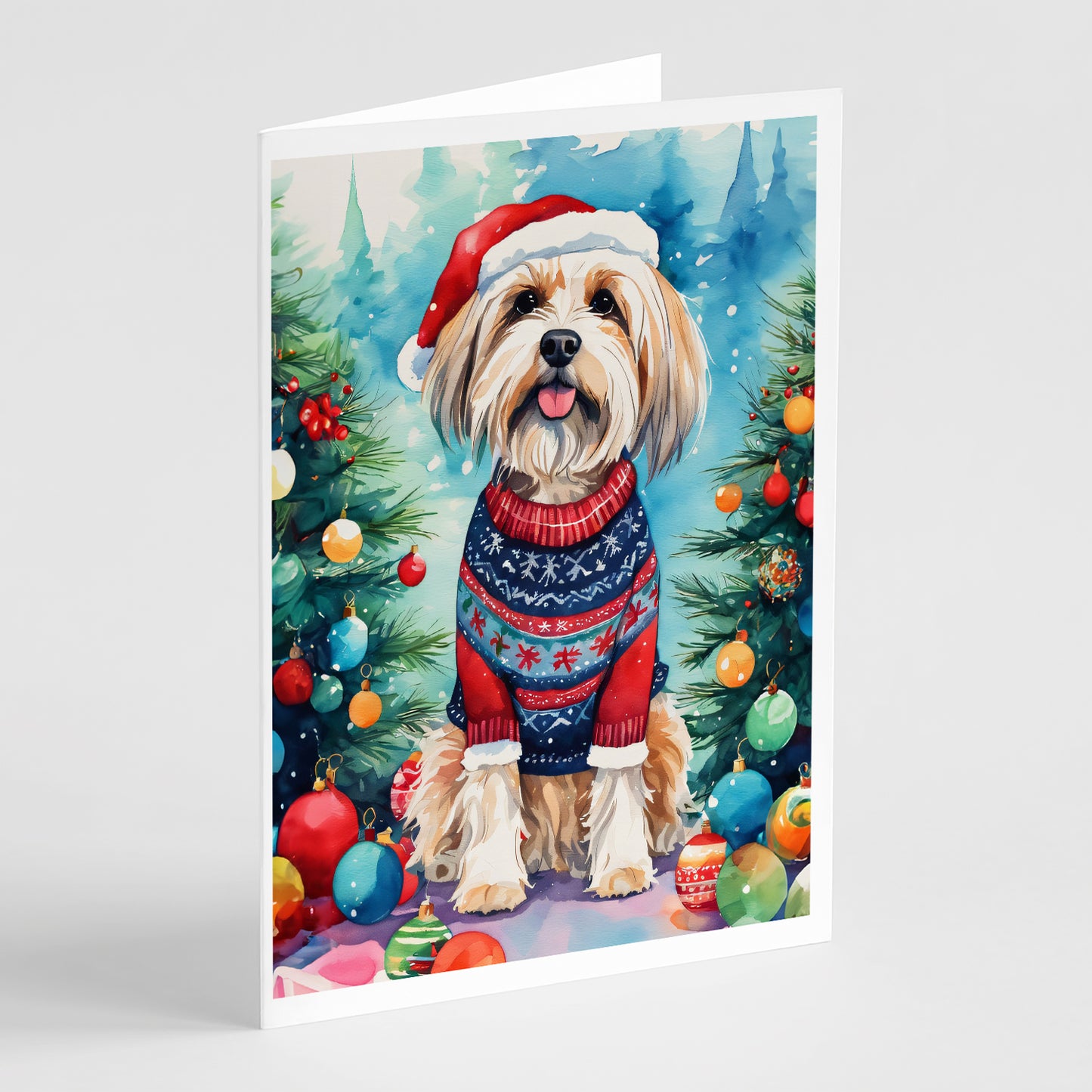 Buy this Tibetan Terrier Christmas Greeting Cards Pack of 8