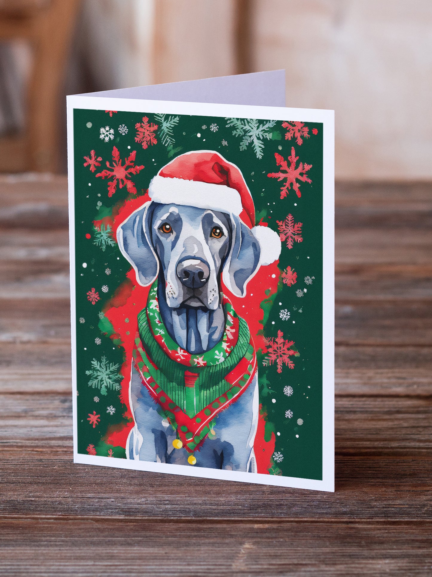 Weimaraner Christmas Greeting Cards Pack of 8