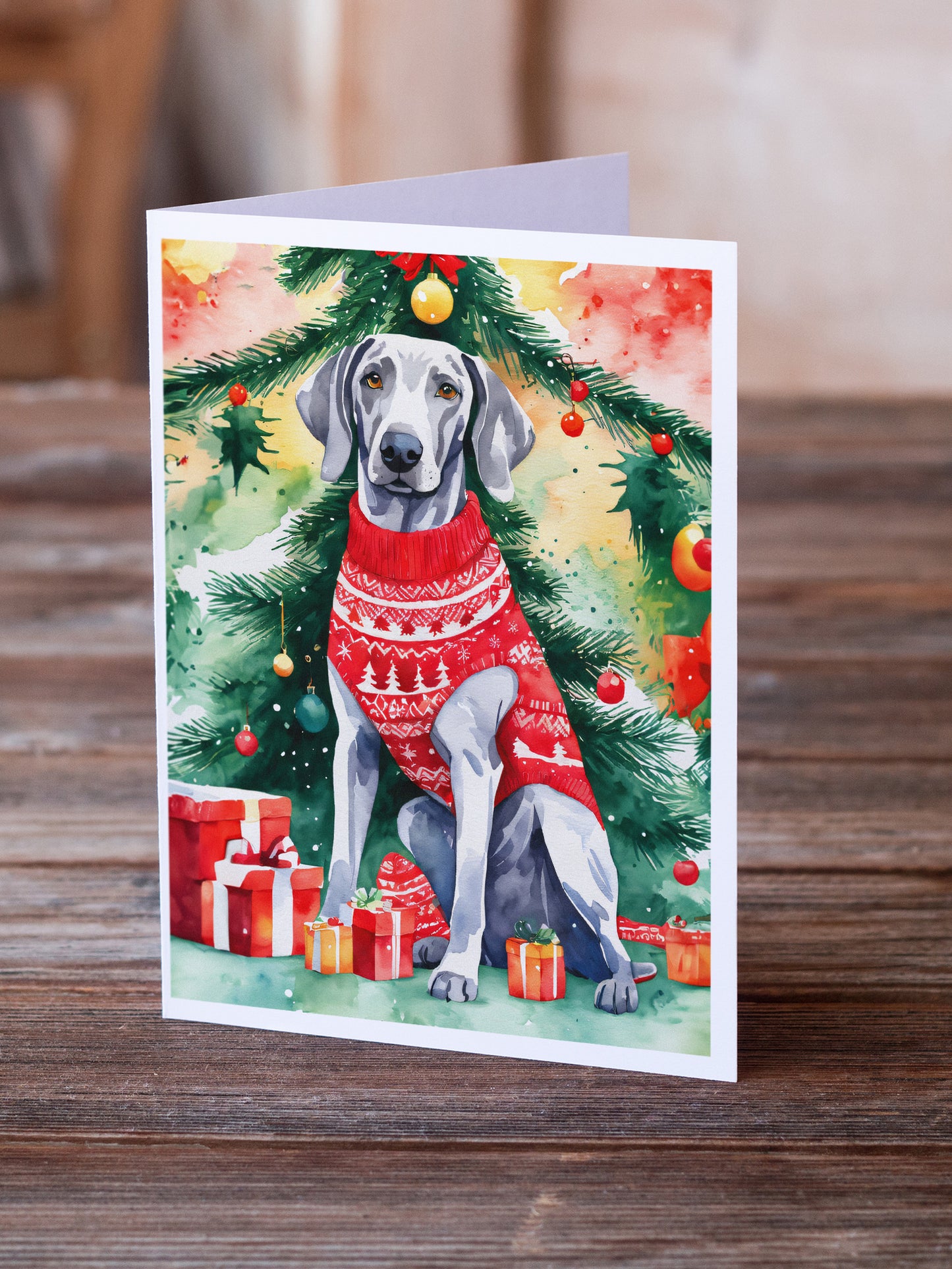 Weimaraner Christmas Greeting Cards Pack of 8